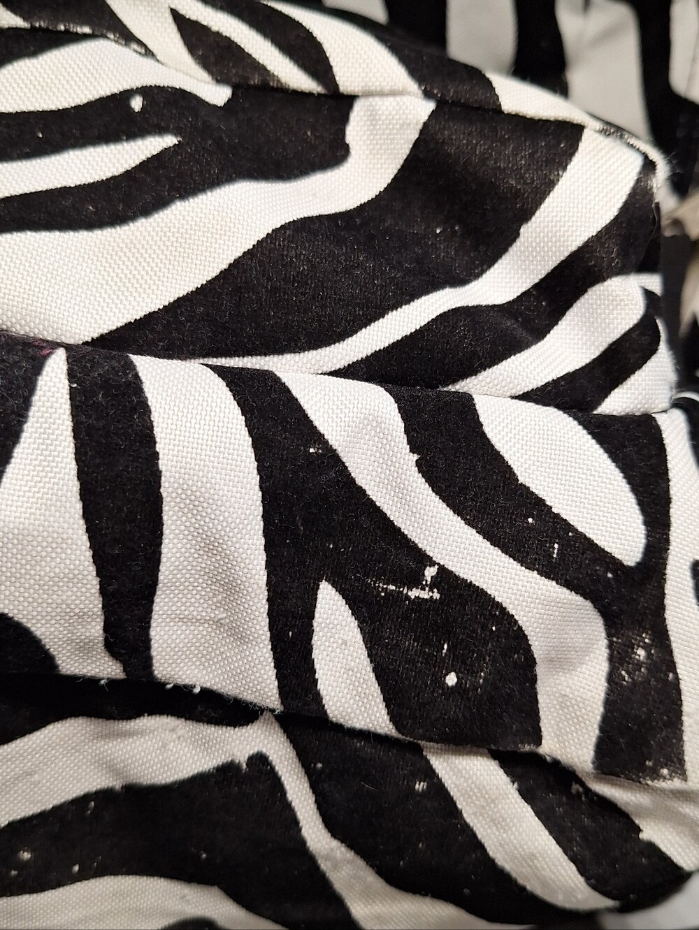 Jansport Backpack Zebra Black White, w/ Velvet-Like Soft Fuzzy Black Stripes - Picture 8 of 15